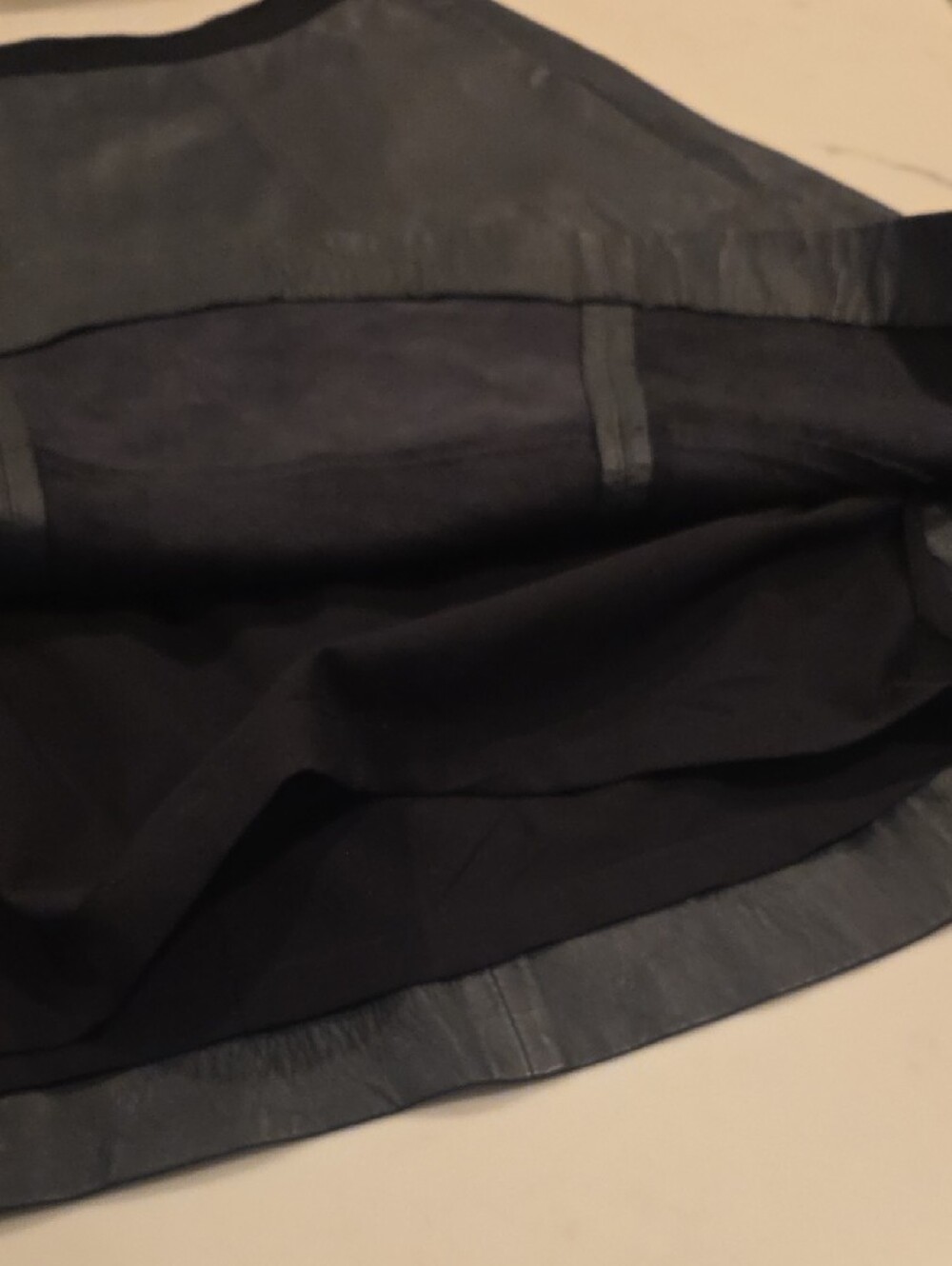 Women's Black Leather A-Line Skirt - Picture 10 of 10